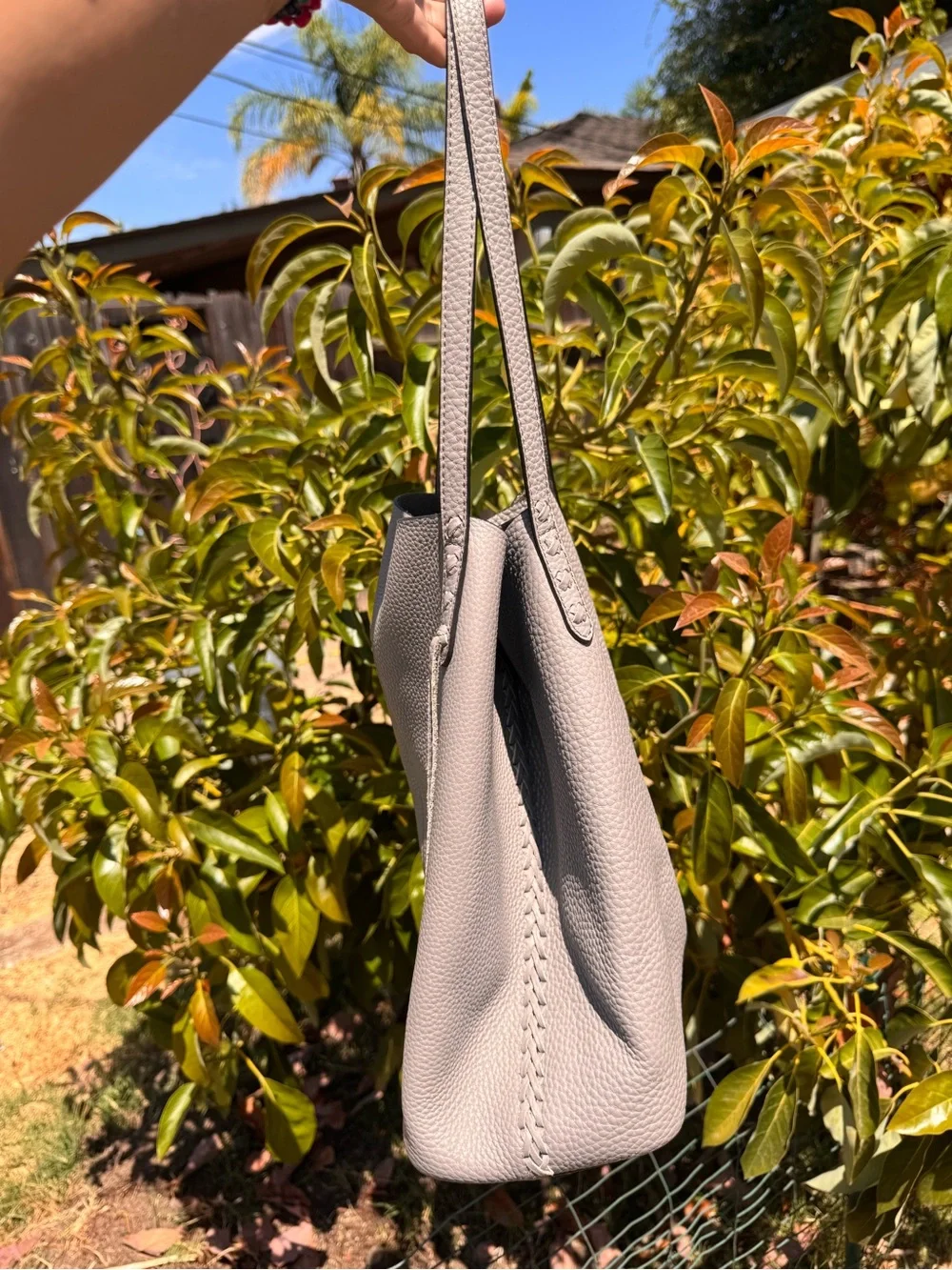 Rebecca Minkoff Soft Gray Leather Tote Bag